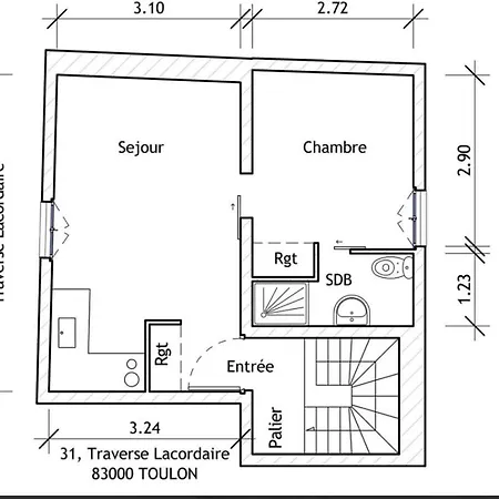 T2 Meuble Cote Azur - 4 Personnes Max Apartament Tulon